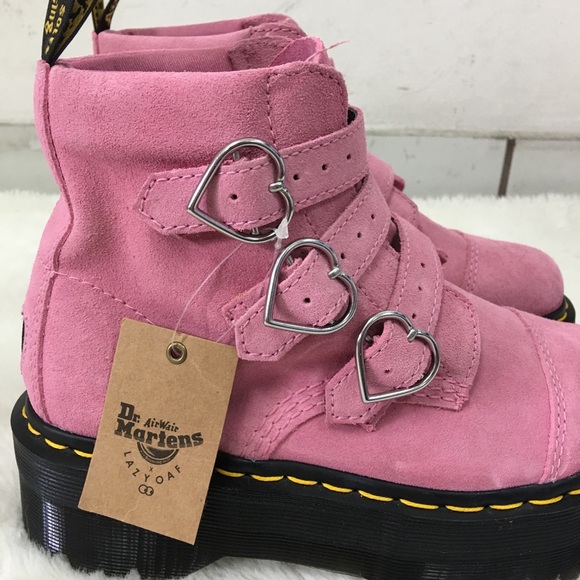 New Dr. Martens Lazy AOF Pink Platform Boots Sz 6 - Picture 16 of 16